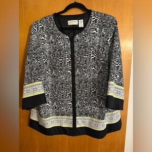 Alfred Dunner Monochrome Geometric Jacket